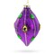 Jeweled-Accent Purple Rhombus Finial Glass Christmas Ornament
